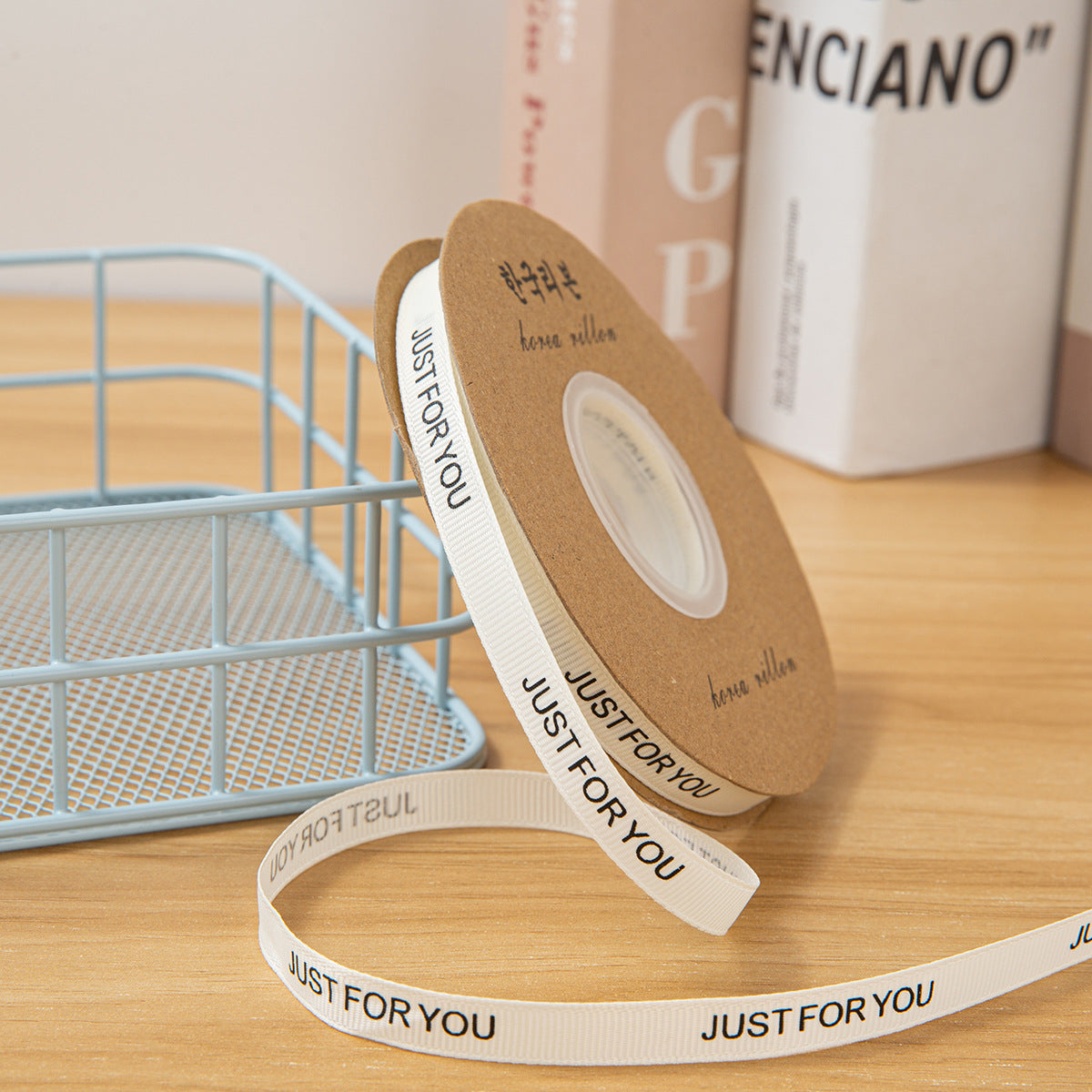 White ‘Just For You’ Satin Ribbon – 1 cm x 33 yd x 6 rolls