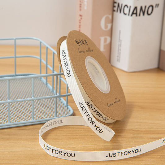 White ‘Just For You’ Satin Ribbon – 1 cm x 33 yd x 6 rolls