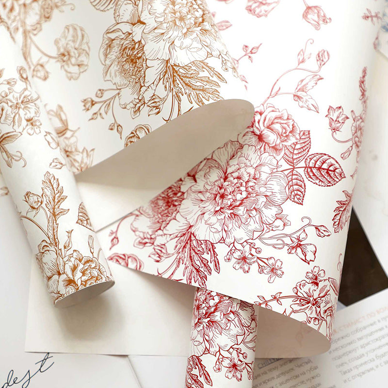 European Style Waterproof Floral Wrapping Paper - 20 Sheets