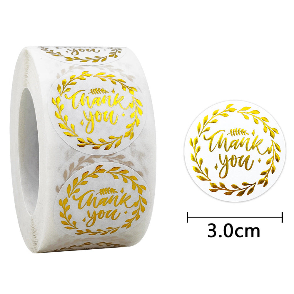 3cm Rose Gold Foil Thank You Stickers – 500pcs Roll