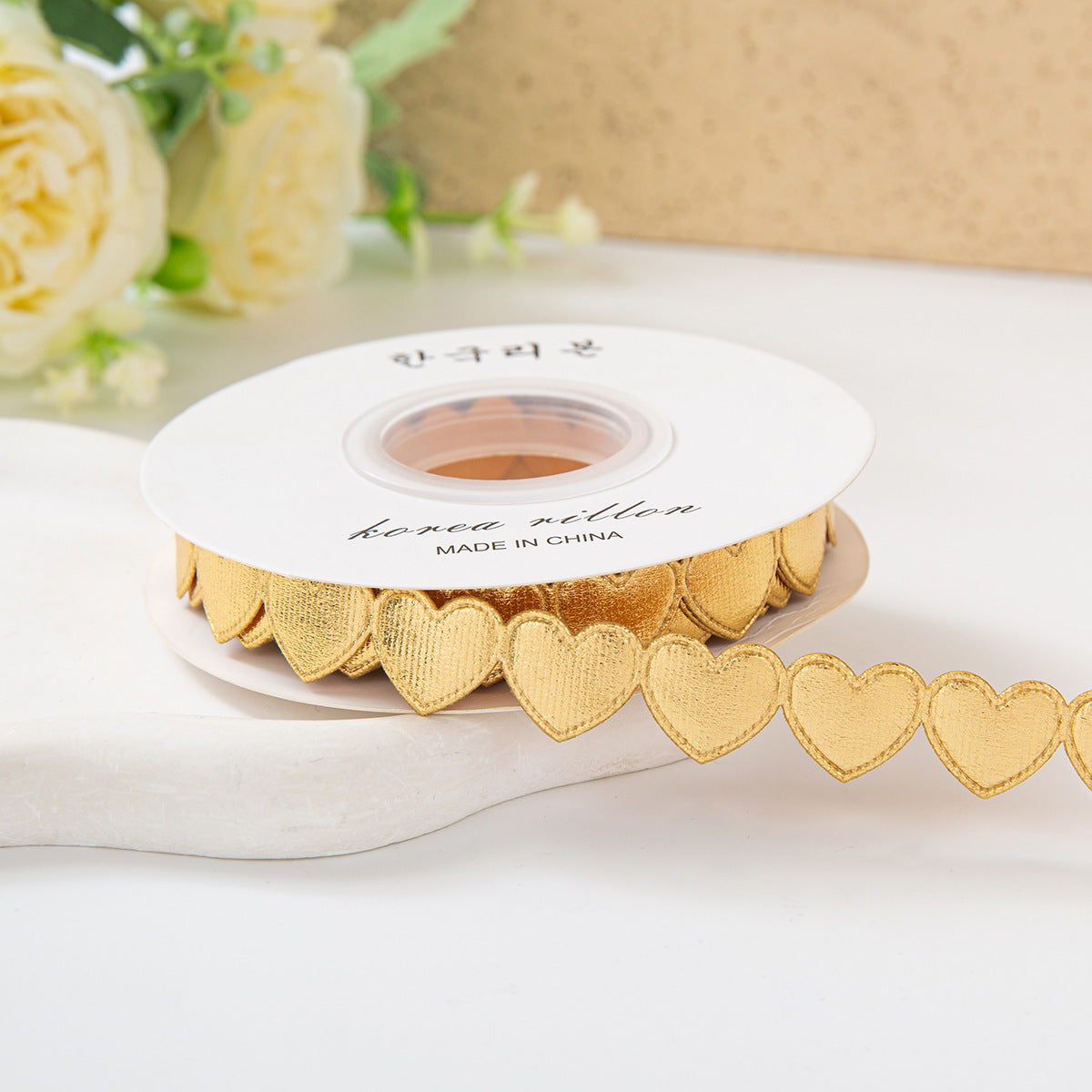 Heart‑to‑Heart Satin Ribbon – 1.5 cm x 10 yd x 6 rolls
