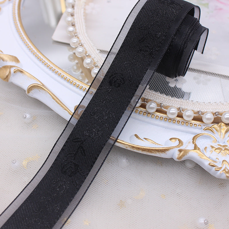 Jacquard Printed Organza Ribbon – 2.5 cm x 5 yd x 6 rolls