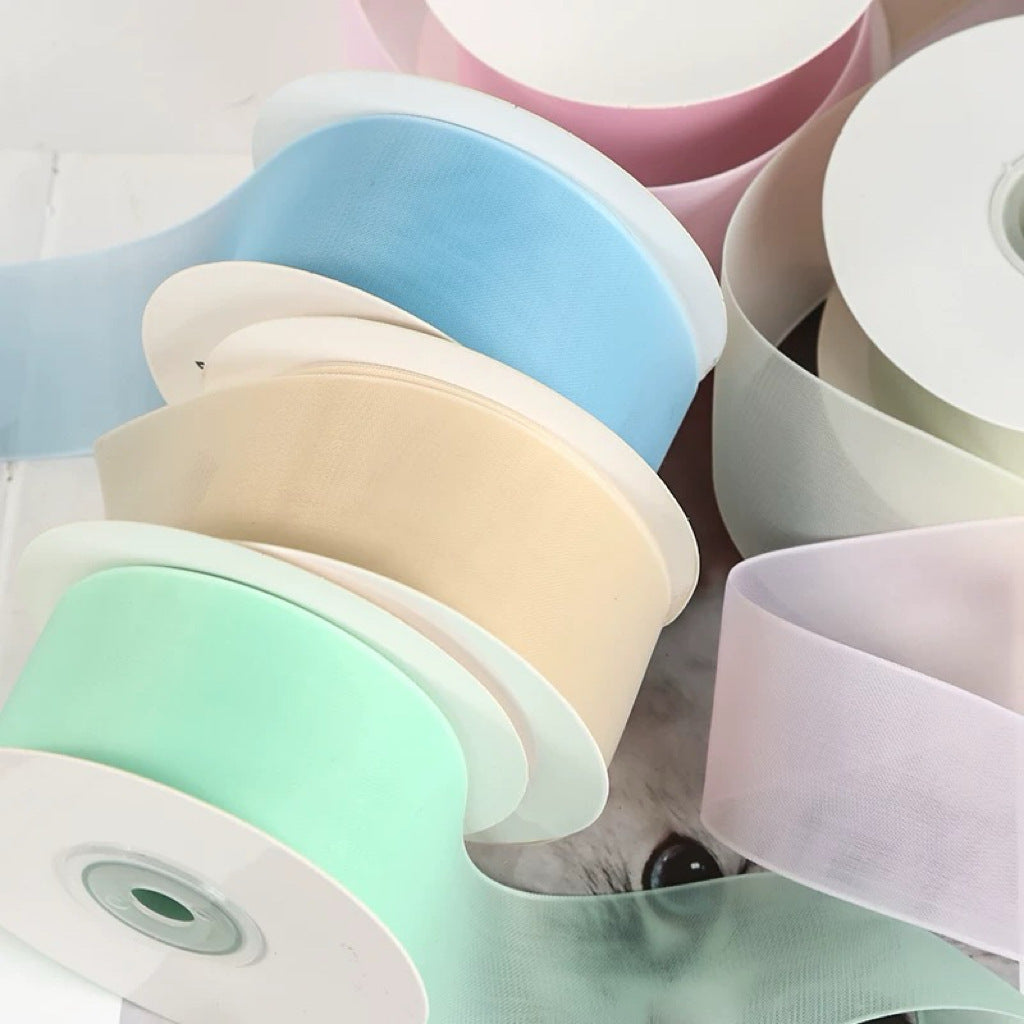 Matte Milk Silk Sheer Ribbon – 3.8 cm x 20 yd x 6 rolls