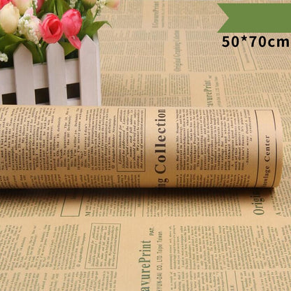 Vintage English Newspaper Kraft Wrapping Paper - 20 Sheets