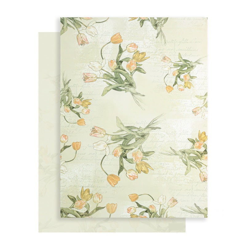 Romantic Garden Art Style Wrapping Paper - 10 Sheets