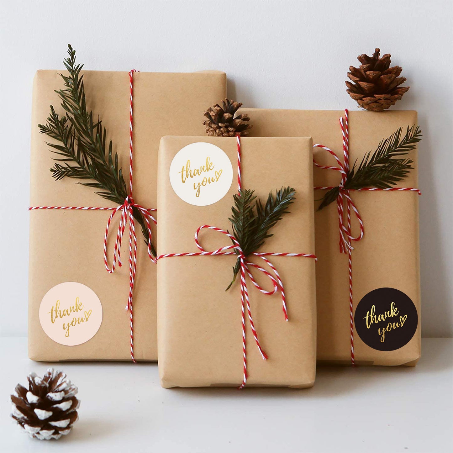 2.5cm Gold Foil Thank You Stickers – 500pcs Roll