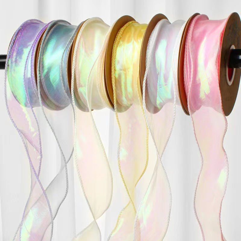 Iridescent Mermaid Tail Organza Ribbon – 4 cm x 10 yd x 6 rolls