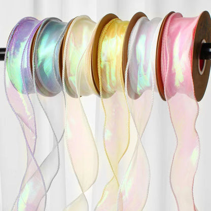 Iridescent Mermaid Tail Organza Ribbon – 4 cm x 10 yd x 6 rolls