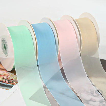 Matte Milk Silk Sheer Ribbon – 3.8 cm x 20 yd x 6 rolls