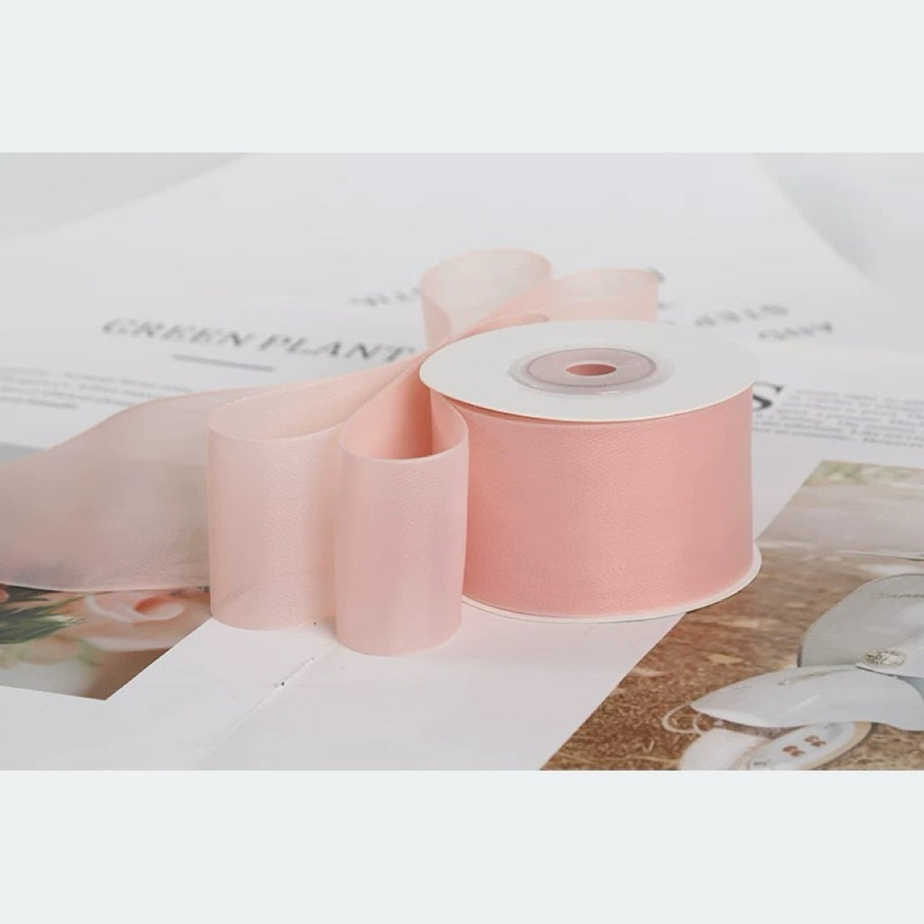 Matte Milk Silk Sheer Ribbon – 3.8 cm x 20 yd x 6 rolls
