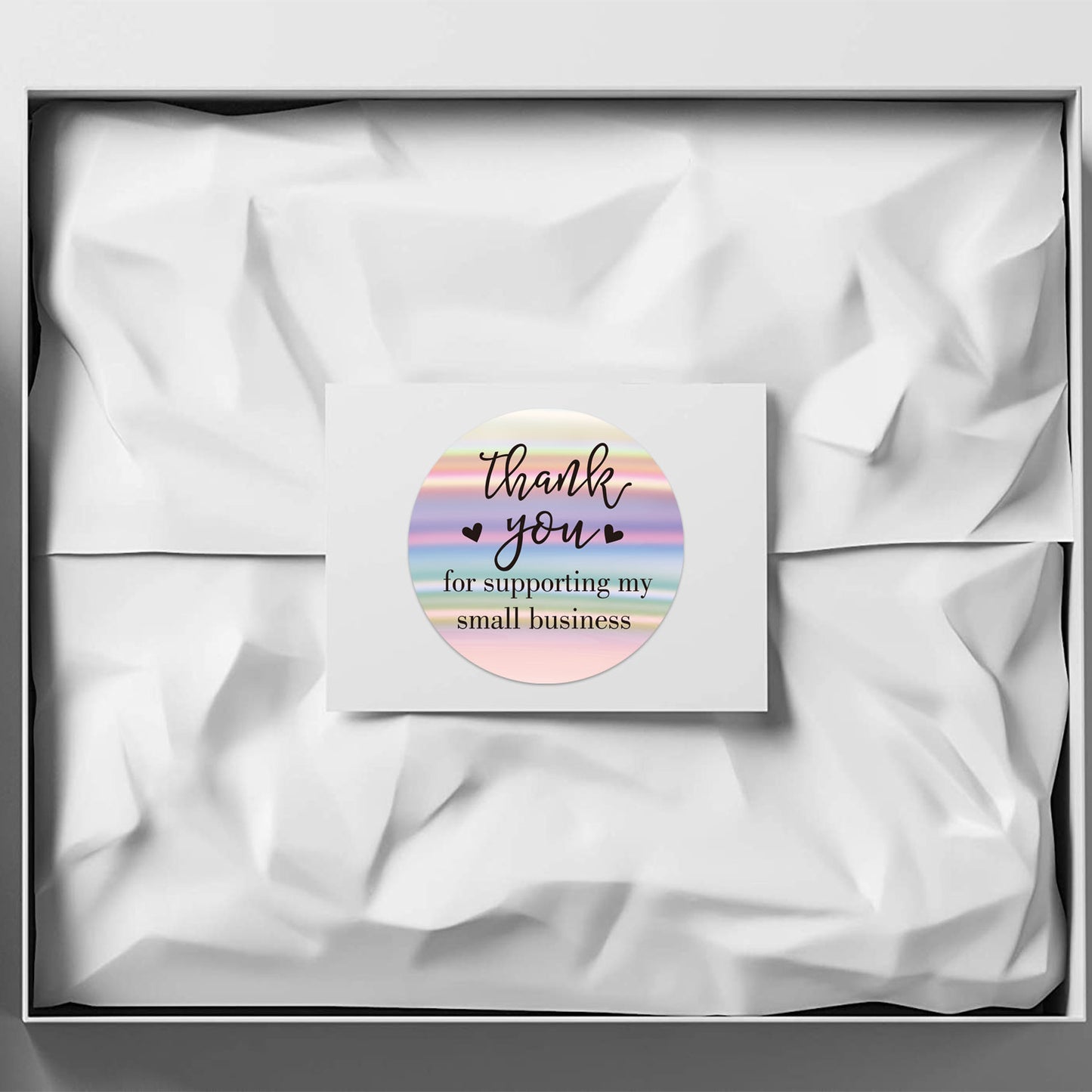 2.5cm Rainbow Holographic Thank You Stickers – 500pcs Roll