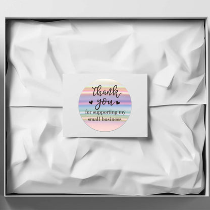 2.5cm Rainbow Holographic Thank You Stickers – 500pcs Roll