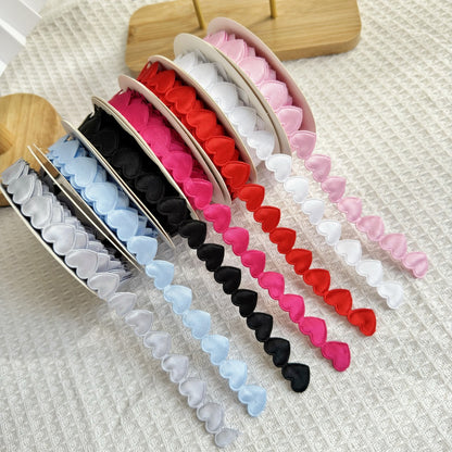 Heart‑to‑Heart Satin Ribbon – 1.5 cm x 10 yd x 6 rolls