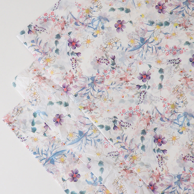 Thickened Trending Rapeseed Flower Wrapping Paper - 10 Sheets