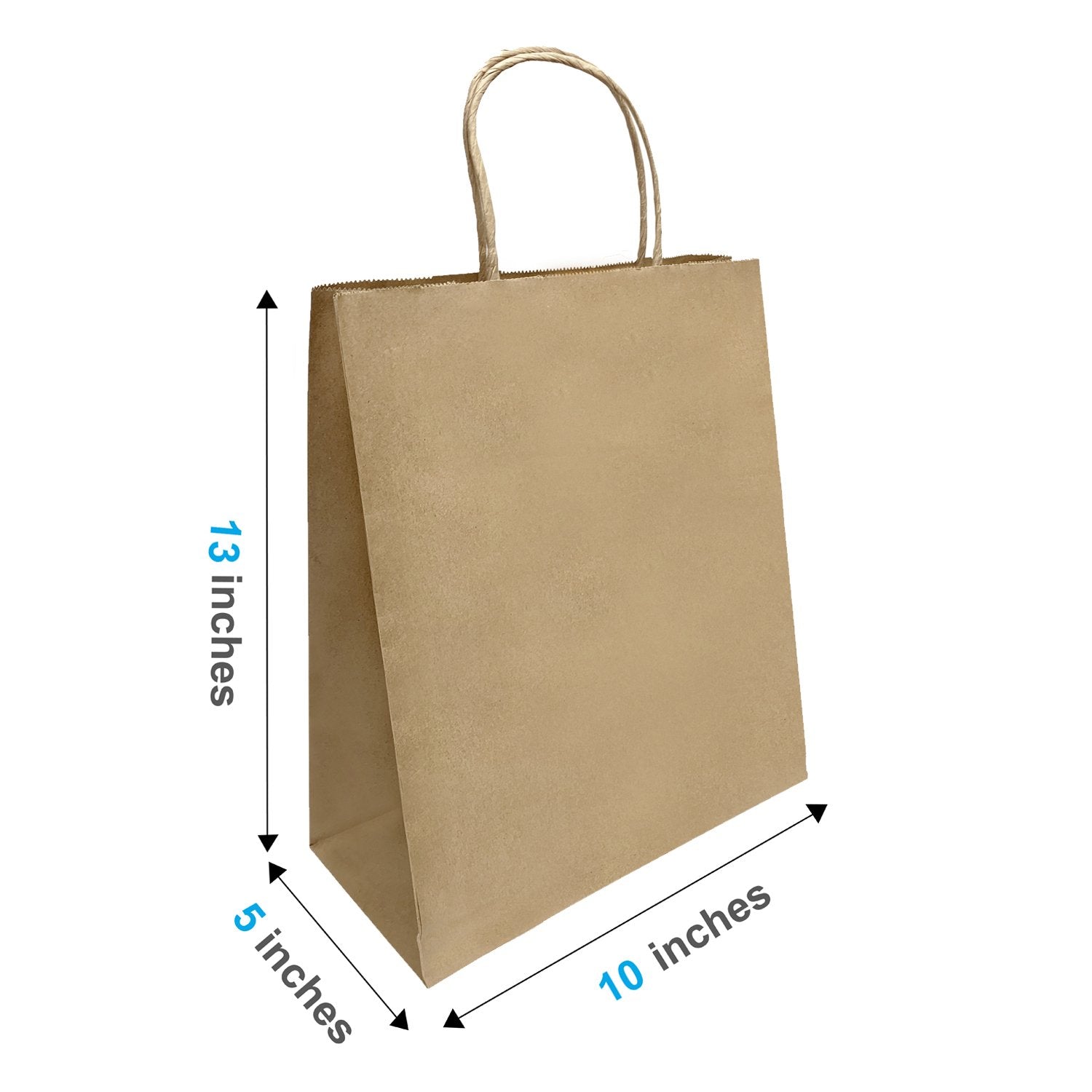 1053B | 250pcs Debbie 10x5x13 inches Kraft Paper Bags Twisted Handles – main
