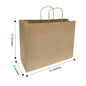 1662B | 250pcs Vogue 16x6x12 inches Kraft Paper Bags Twisted Handles – main