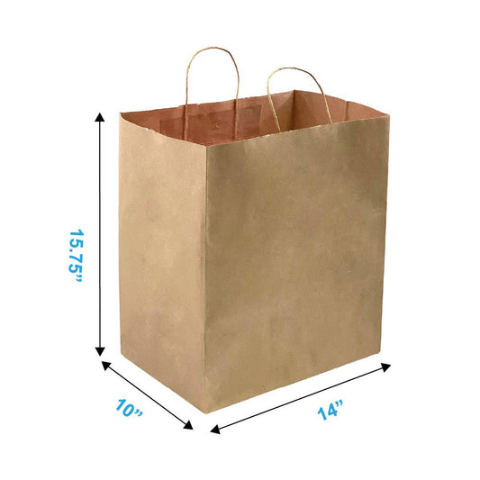 1410B | 200pcs Super Royal 14x10x15.75 inches Kraft Paper Bags Twisted Handles – main