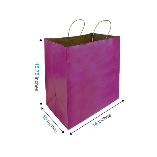 1410PPL | 150pcs Super Royal 14x10x15.75 inches Purple Paper Bags with Twisted Handles – main