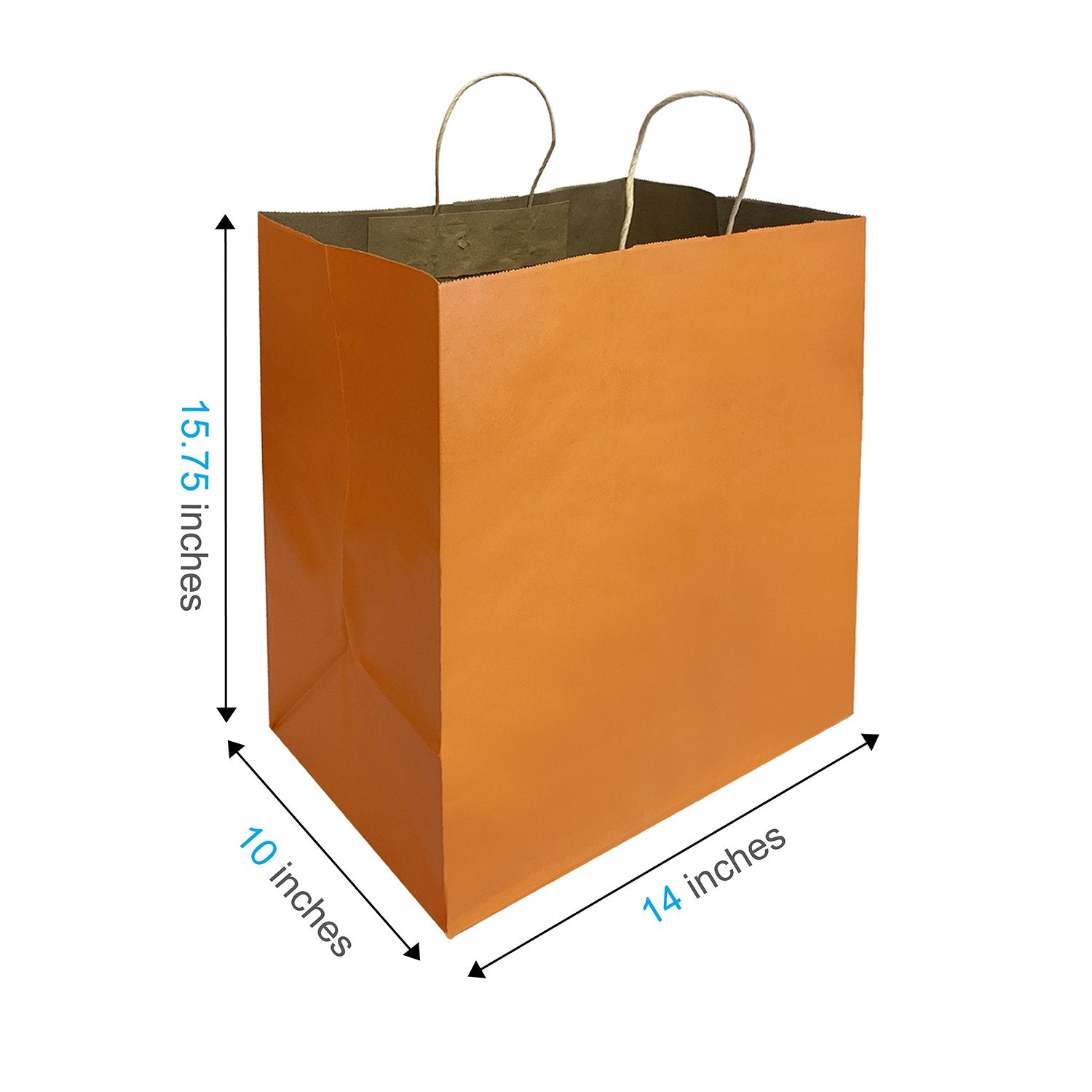 1410ORA | 150pcs Super Royal 14x10x15.75 inches Orange Paper Bags with Twisted Handles – main